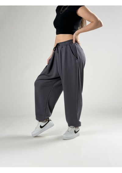 Cocopelli Pileli Füme Kadın Jogger Pantolon Coc2844 Füme