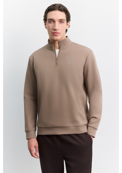 Avva Erkek Vizon Dik Yaka Fermuarlı Baskılı Kolay Ütülenen Pamuklu Regular Fit Sweatshirt A62y1310 Avva Erkek Vizon Dik Yaka Fermuarlı Baskılı Kolay Ütülenen Pamuklu Regular Fit Sweatshirt A62y1310