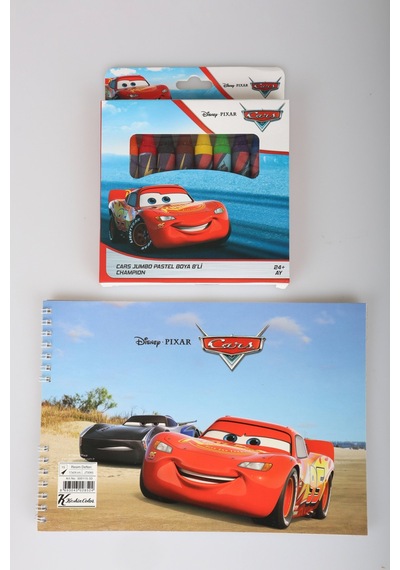 X Dekomus Lisanslı Cars 8'li Pastel Boya Ve Resim Defteri Seti Altın