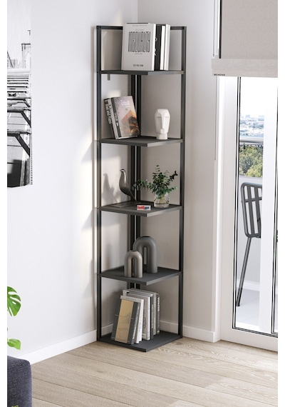 Bofigo 5 Raflı Metal Köşe Kitaplık Rafı Dekoratif Aksesuar Rafı Selanik 180 Cm Antrasit Bofigo 5 Raflı Metal Köşe Kitaplık Rafı Dekoratif Aksesuar Rafı Selanik 180 Cm Antrasit