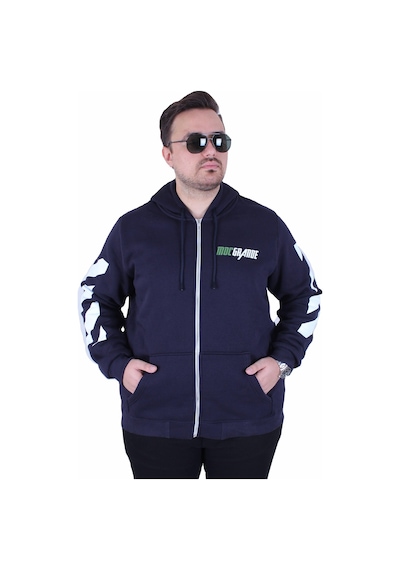 Moc Grande Mocgrande Büyük Beden Kapüşonlu Fermuarlı 3ip Sweat Mg 25718 Lacıvert Lacivert