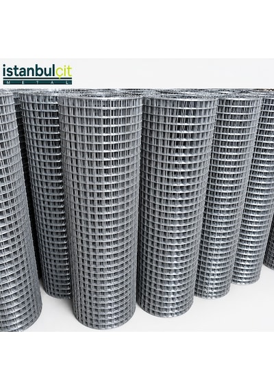 İstanbul Çit Metal Galvaniz Puntalı Tel 0,80 Mm 12x12 Mm Göz Aralığı Kaynaklı Bahçe Çiti Ve Kafes Teli