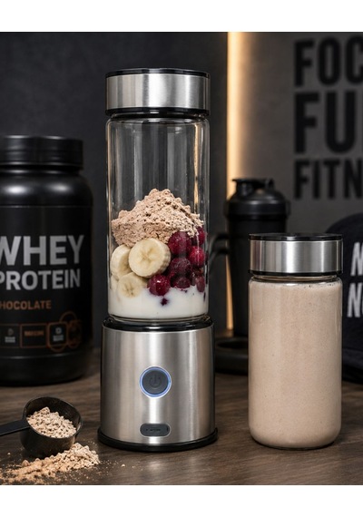 Çift Hazneli Cam Blender Usb Şarjlı Smoothie Ve Buz Kırıcı Blender