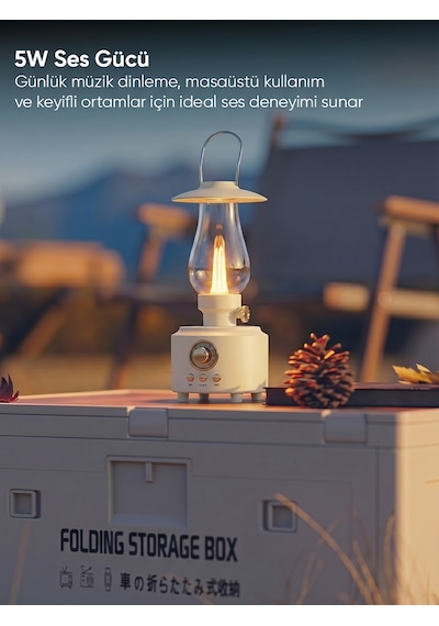Mikado Md-1 Lüxound 1800mah 5w Beyaz Bluetooth-aux-usb-tf Card Destekli Işıklı Speaker