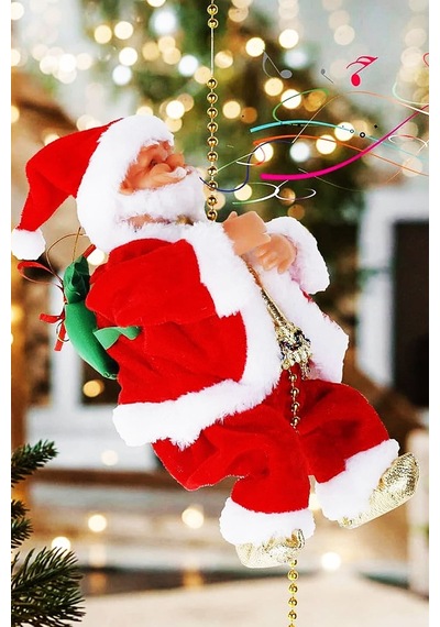 Beysüs Yılbaşı Süsü Tırmanan Noel Baba Müzikli Hareketli Zincirli Dekor Diğer