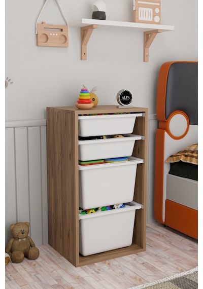 4 Sepetli Oyuncak Dolabı Çok Amaçlı Oyuncak Dolabı Düzenleyici Organizer Atlantik Çam - Beyaz 4 Sepetli Oyuncak Dolabı Çok Amaçlı Oyuncak Dolabı Düzenleyici Organizer Atlantik Çam - Beyaz