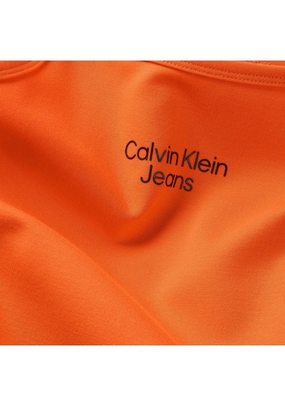 Calvin Klein Stack Logo Punto Str Kadın Turuncu Elbise