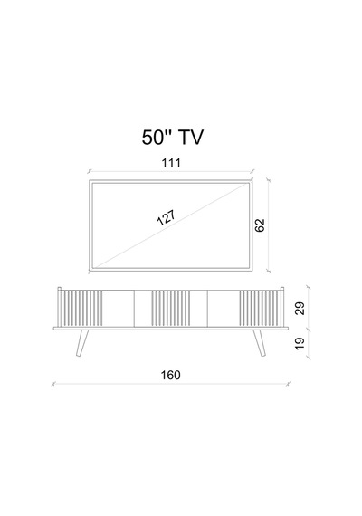 Spica Safir Meşe Rengi Mdf 3 Kapak Ahşap Ayaklı 160 Cm Tv Ünitesi