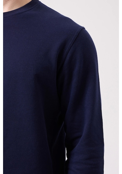 Galanthus Basic Sweatshirt - Uzun Kollu, Pamuklu, Rahat Kesim, Günlük Ve İş Kullanımı Lacivert