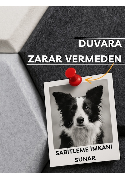 12'li Akustik Panel Ses Isı Yalıtım Duvar Kaplama Gri 26x30 Cm