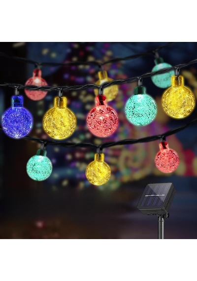 Technosmart 50 Ledli Rgb Işık 8 Modlu Solar Kristal Top Bahçe Aydınlatma Dekorasyon Güneş Enerjili Diğer