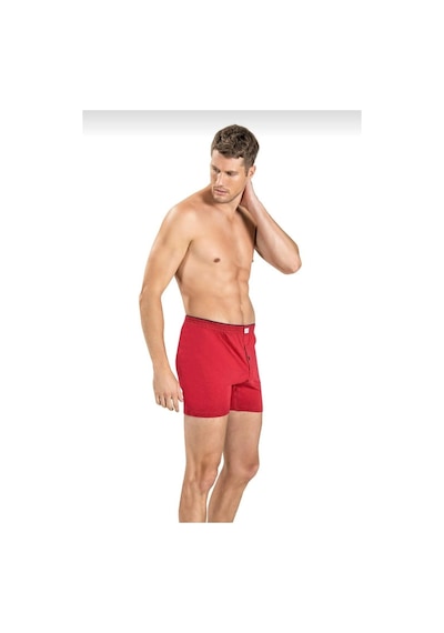 Jiber 127 Erkek Havlu Kemer Penye Boxer Tekli Bordo