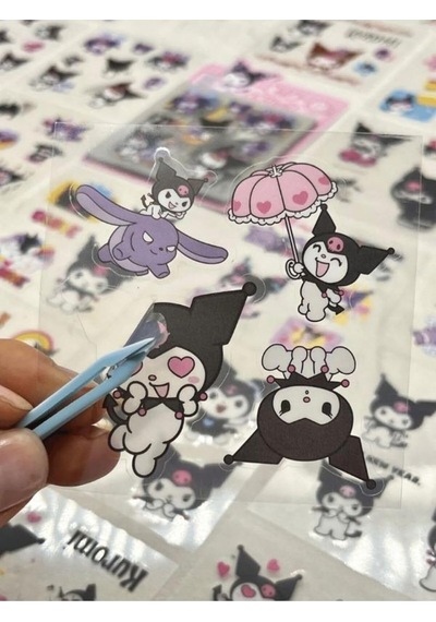 Sanrio Karakter Kuromi 25 Yaprak 160 Adet Pet Sticker Set Pembe Paket/su Geçirmez/etiket/çıkart 1