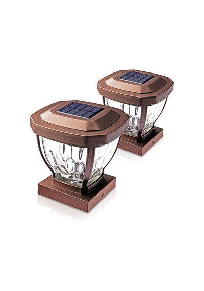 Home Zone Security Dış Mekan Solar Direk Başlığı Işıkları - Kahverengi