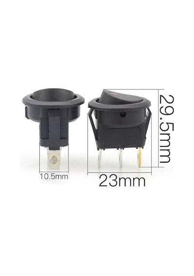 Ic-132 Yuvarlak Nokta Işıklı Kırmızı Anahtar On-Off 3P 12V 25 Adet