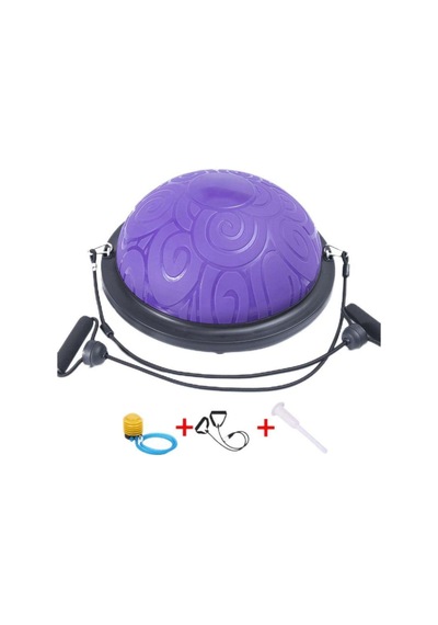 Tırtıklı Trainer Bosu Ball Denge & Egzersiz Topu Mor Renk Bosu Topu 58 Cm