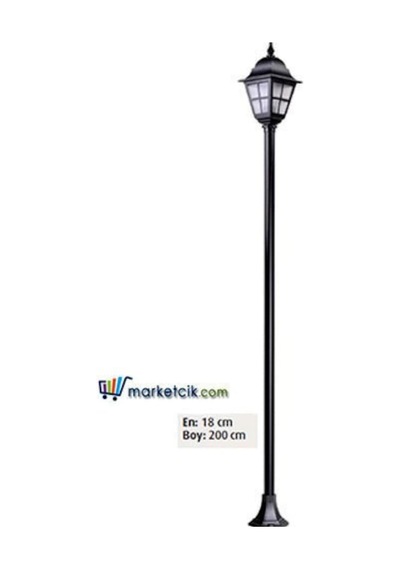 Marketcik 200X18 Abs Çıtalı Fenerli Park Bahçe Aydınlatma Direği