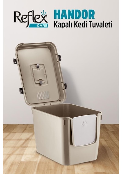 Reflex Care Handor Kapalı Kedi Tuvaleti Bej 57,5 X 43,5 X 39 Cm