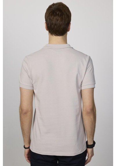 Tudors Erkek Slim Fit Dar Kesim Pamuklu Yumuşak Dokulu Serin Tutan Kumaş Düz Pike Gri Polo Yaka Tişört-30766-Gri