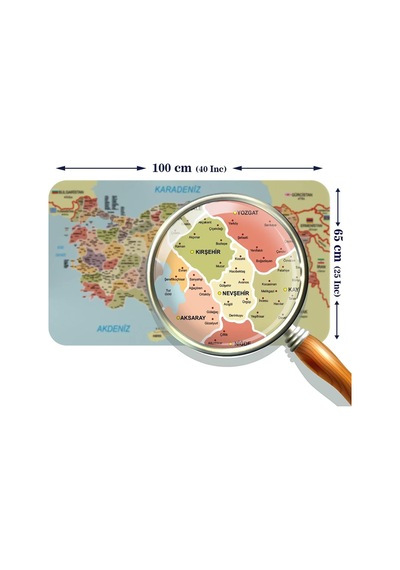 Eğitici - Öğretici Dünya Ve Türkiye Haritası Çocuk Odası Duvar Sticker-60x105-3890 Renkli