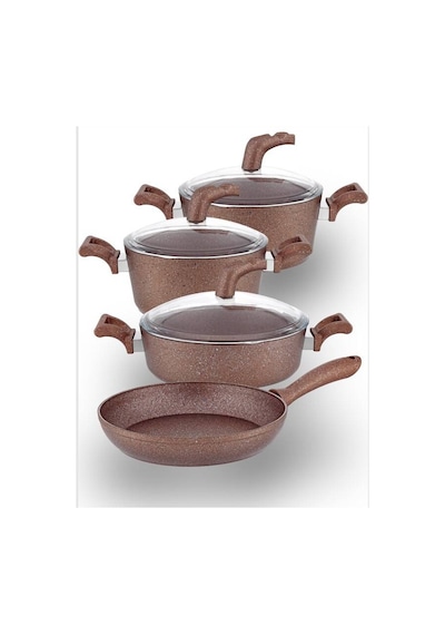 Hascevher Karina 7 Pcs Granit Vega Tencere Seti 1822ten26kar26tv Renk Bakır