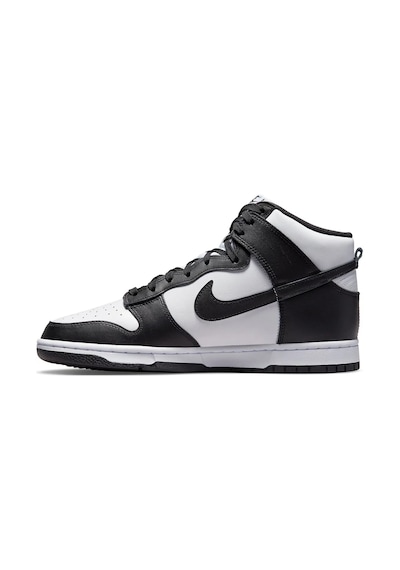 Nike Dunk Hıgh Retro Leather Unisex Shoes Hakiki Deri Günlük Spor Ayakkabı Beyaz Siyah Beyaz - Siyah