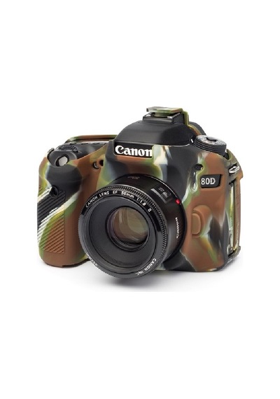 Canon Eos 80D Kamuflaj Silikon Kılıf