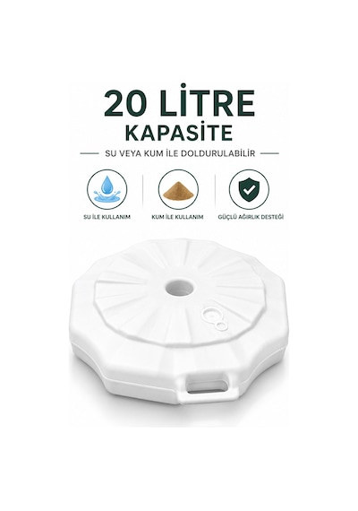 Plaj Seti 20 Litre Bidon Ve Şemsiye Kılıfı Bej