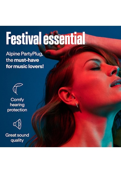 Alpine Partyplug Müzik Kulak Koruma Tıkaçları, 19 Db Gürültü Azaltma Şeffaf