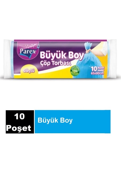 Parex Güçlü Çöp Poşeti Battal Boy Mavi 5 x 10'lu 72 x 95 CM