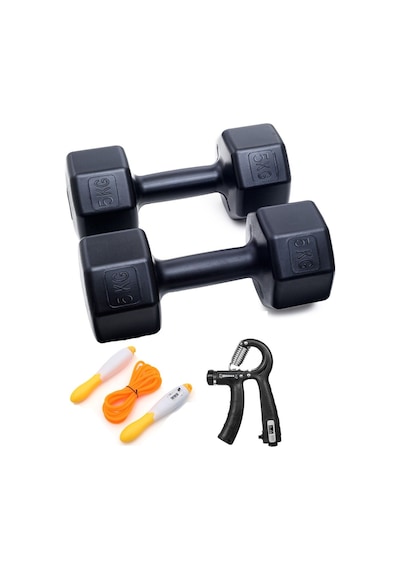 5 Kg Dambıl X 2 Adet 10 Kg + Sayaçlı Ayarlanabilir El Yayı + Sayaçlı Atlama İpi