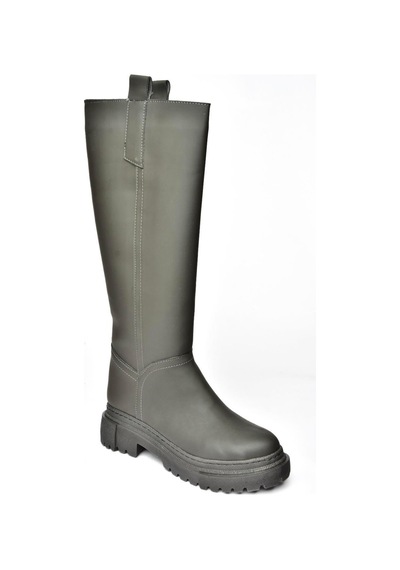 Fox Shoes V973222209 Füme Kalın Tabanlı Kadın Binici Çizmesi Füme
