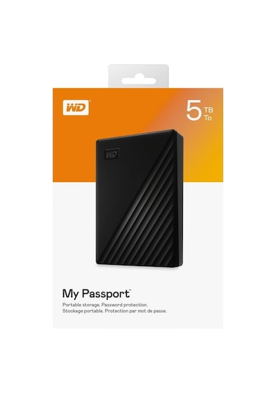 Wd Wdbpkj0050bbk-wesn Mypassport 5tb, 2,5" Usb3.2, Taşınabilir, Harici Hdd Siyah, Türkiye D