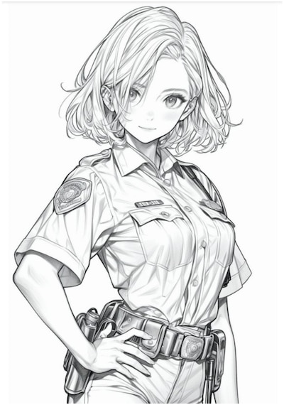 Anime Güzel Polis Boyama Kitap Seti
