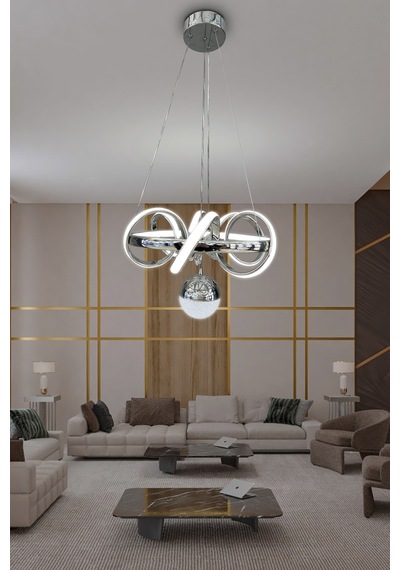 Kuzey 30 Cm Tek Toplu Modern Sarkıt Led Avize Çok Renkli