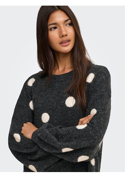 Only Onlrıca Ls Detaıl O-neck Gri Kadın Kazak 15375856