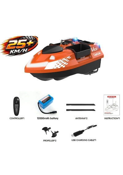 Sazan Yemleme Tekne Ve Botu Flytec V802 4 Kabin 3kg Yük 500 Sabit Hız Rc Kumandalı Truncu Renk Konumsuz