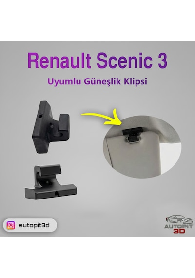 Renault Scenic 3 Uyumlu Güneşlik Klipsi