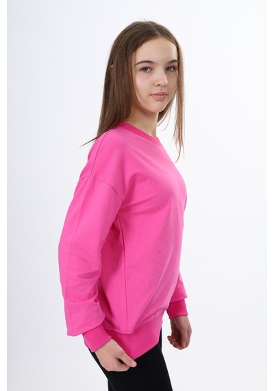 Toontoy Kids Toontoy Kız Çocuk Baskılı Sweatshirt Fuşya