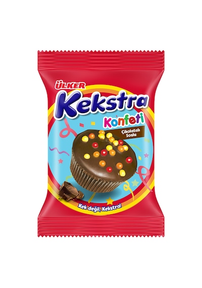 Kekstra Konfeti Muffin Çikolata Soslu Kek - 38 Gram - 24 Adet