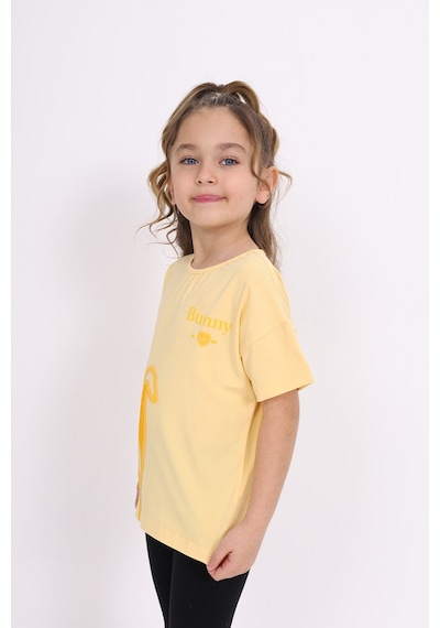 Toontoy Kids Toontoy Kız Çocuk Bunny Baskılı Tişört Sarı