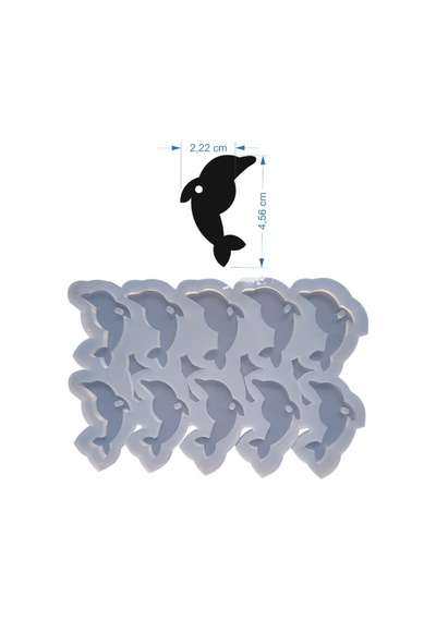 Tahtakale Toptancı Epoksi Silikon Kalıp Çoklu Yunus Balığı Kalıbı Yunus Anahtarlık Kalıbı Silikon 4.5x2.2 Cm 10 Lu