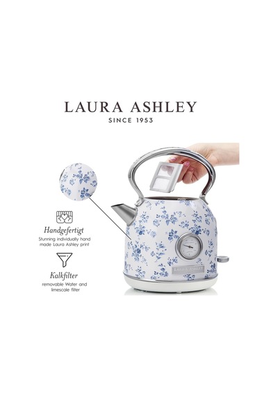 Laura Ashley El Yapımı Motifli China Rose Kablosuz Su Isıtıcı