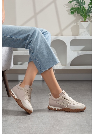 Valenza Paraşüt Ortopedik Sneaker Bej Açık Bej