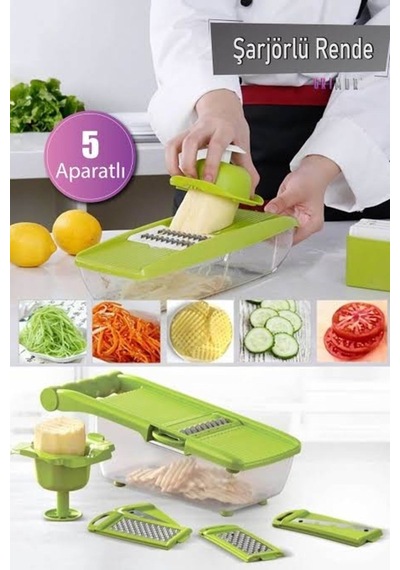 Çok Amaçlı 5 Aparatlı Şarjörlü Rende