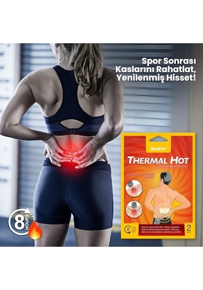 Stopever Thermal Hot Terapi Flasteri - 6'lı Paket Kas Ve Bel Ağrılarını Hafifletmeye Yardımcı 8 Saat Etkili Isı Terapisi İlaç İçermez 12 Adet 6x2