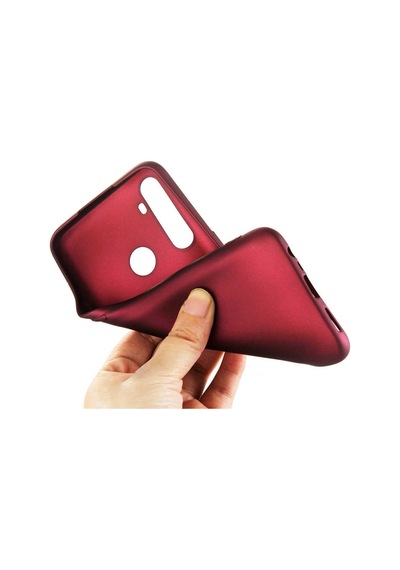Noktaks - Realme Uyumlu Realme 5i - Kılıf Mat Renkli Esnek Premier Silikon Kapak - Mürdüm