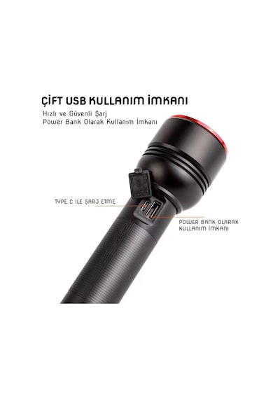 Wison 20w Şarjlı Metal El Feneri Ws-5572 Bakır