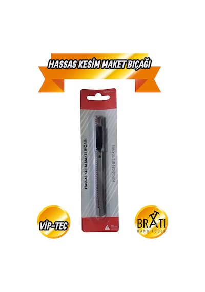 Dar Hassas Kesim Profesyonel Maket Bıçağı Metal Klipsli 2'li Set