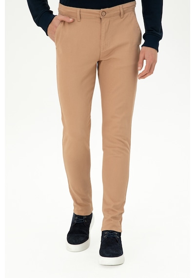 U.S. Polo Assn. Erkek Camel Slim Fit Kanvas Pantolon 50297578-VR015